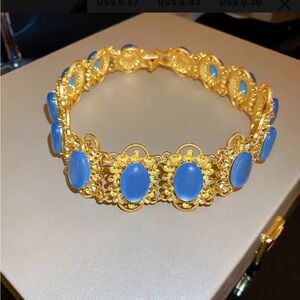 Elegant Gold and Blue Women's Chocker 🛍️